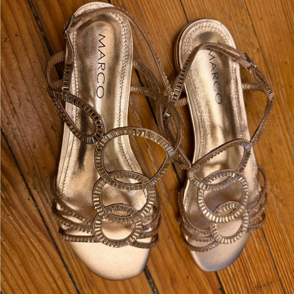Women's Gold Strappy Sandals